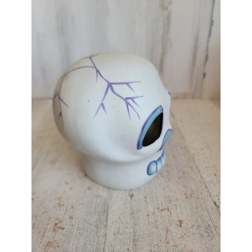 Vintage amscan skull porcelain tea light Halloween cover candle home decor